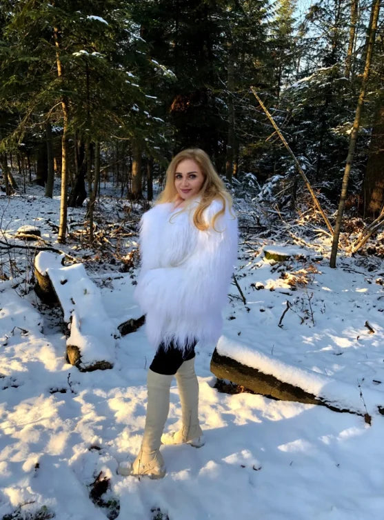 New Winter Autumn Fashion Real Fur Jacket Women Genuine Mongolia Sheep Fur Coat
