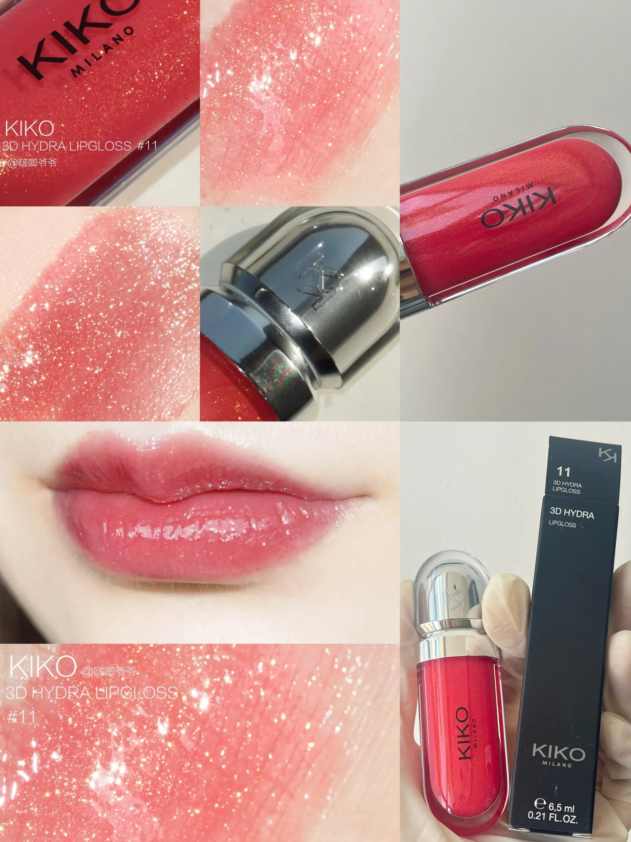 KIKO 3D Liquid Lip Glaze Transparent Lip Gloss Mirror Lipstick Nourishing Glossy Full Lips Not Fading Milk Tea Bean Paste Makeup