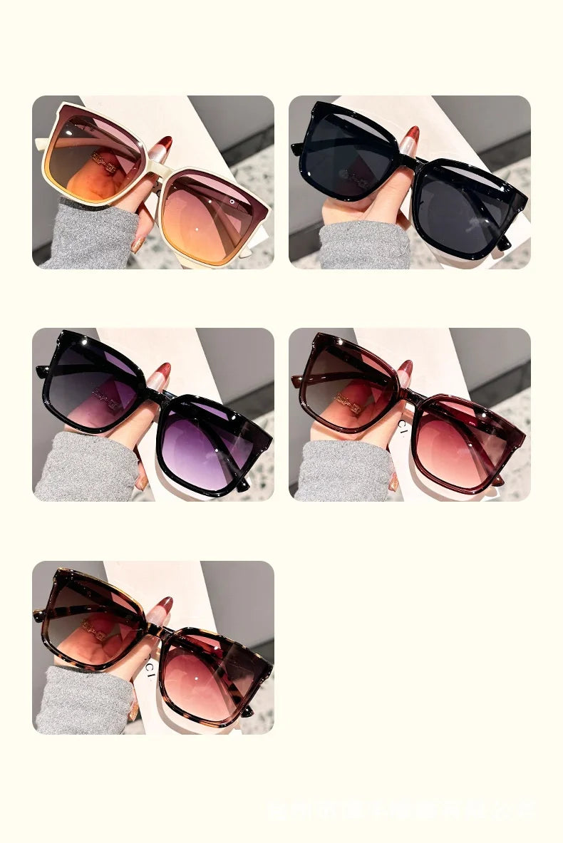 New style temple letter large frame square thin frame high-end sunglasses for women DS-8162