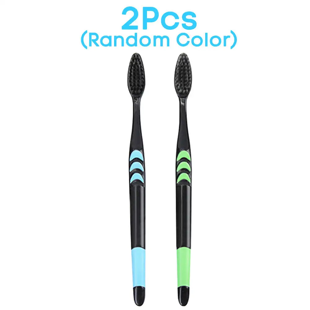 10 Pieces Packed Deep Cleaning Soft Bristle Bamboo Charcoal Black Hair Ultra-Fine Beauty Health Toothbrush  Oral Cleaning