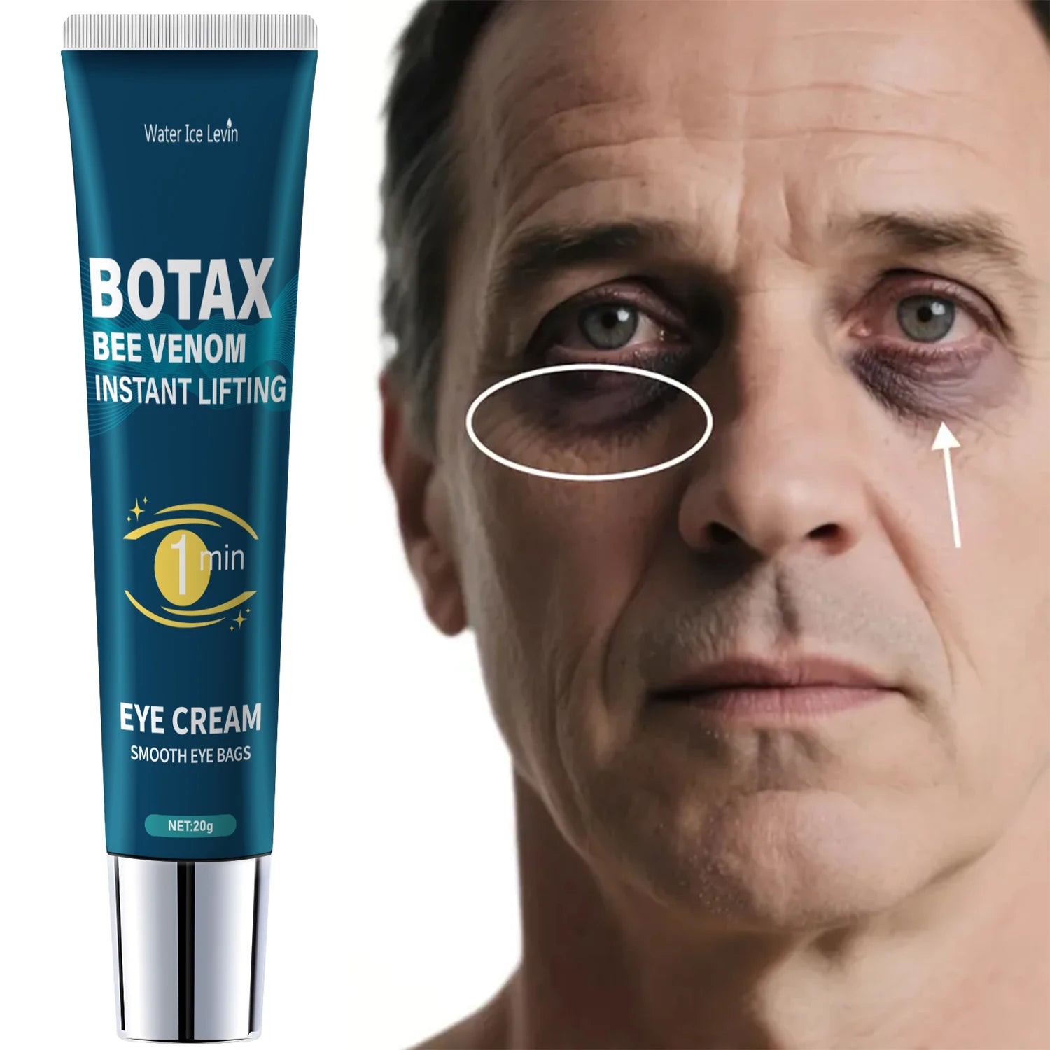 Eye Firming Gel, Fades Fine Lines, Contains Caffeine, Retinol and Hyaluronic Acid, Moisturizes and Tightens Skin, Alcohol-Free