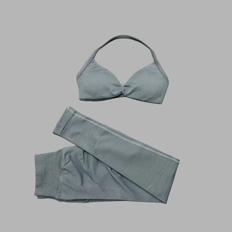 2 Piece Yoga Clothes Women Tracksuit Athletic Wear Pilates Fitness Suit Gym Workout Push Up Clothes Sports Bra Leggings Suit