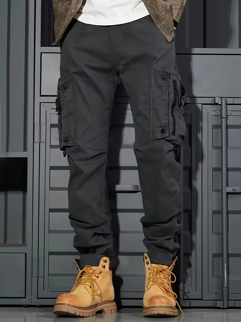 Multi-pockets Ribbons Bandage Tactical Techwear Cargo Pants Mens Harajuku Punk Hip Hop Joggers Pantalons Casual Streetwear