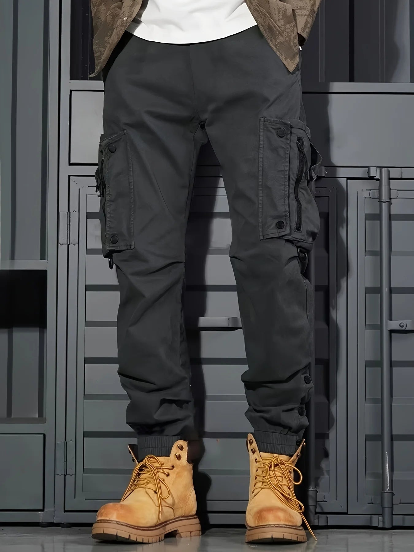 Multi-pockets Ribbons Bandage Tactical Techwear Cargo Pants Mens Harajuku Punk Hip Hop Joggers Pantalons Casual Streetwear