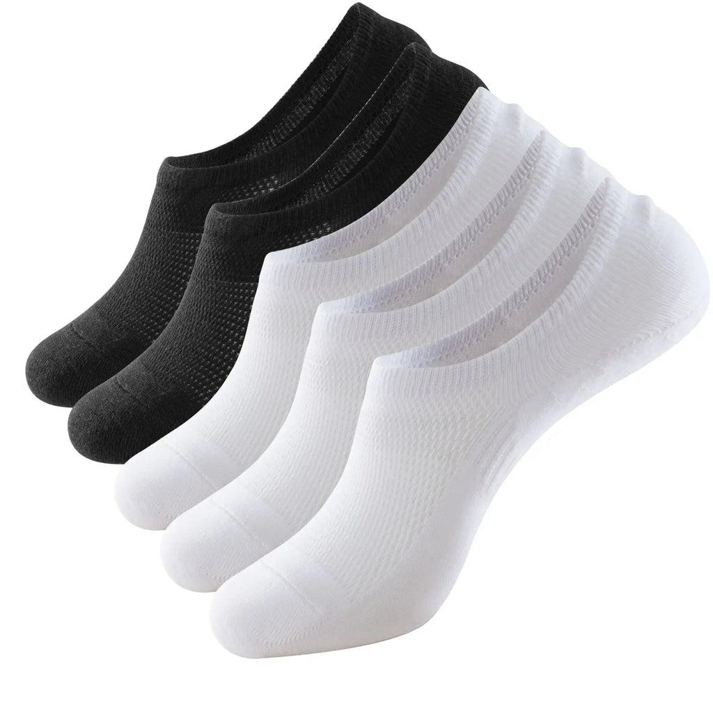 RMSWEETYIL 5 Pairs No Show Low Cut Short Invisible Liner No Slip Socks for Men and Women Cotton Thin Flat No See Boat Shoe Socks