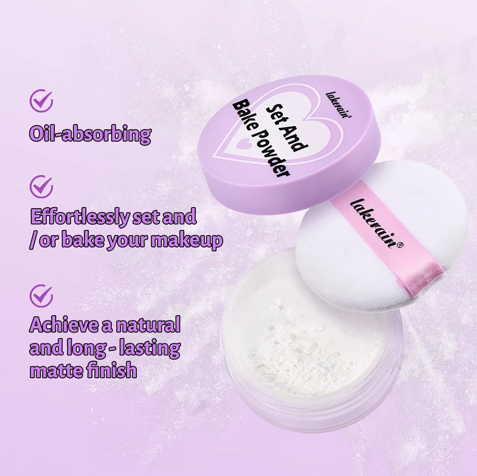 Loose Baking Setting Powder Long Lasting Oil Control Natural Face Matte Waterproof Brightening Loose Powder Makeup Cosmetics