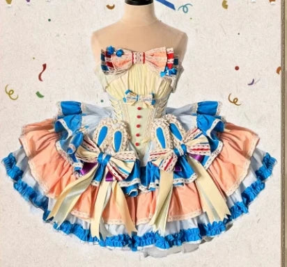 New Girls Birthday Lolita Dress 2026 Spring and Summer Women's Tube Top Satin Bowknot Slim Pettiskirt Short Mini Party Dress