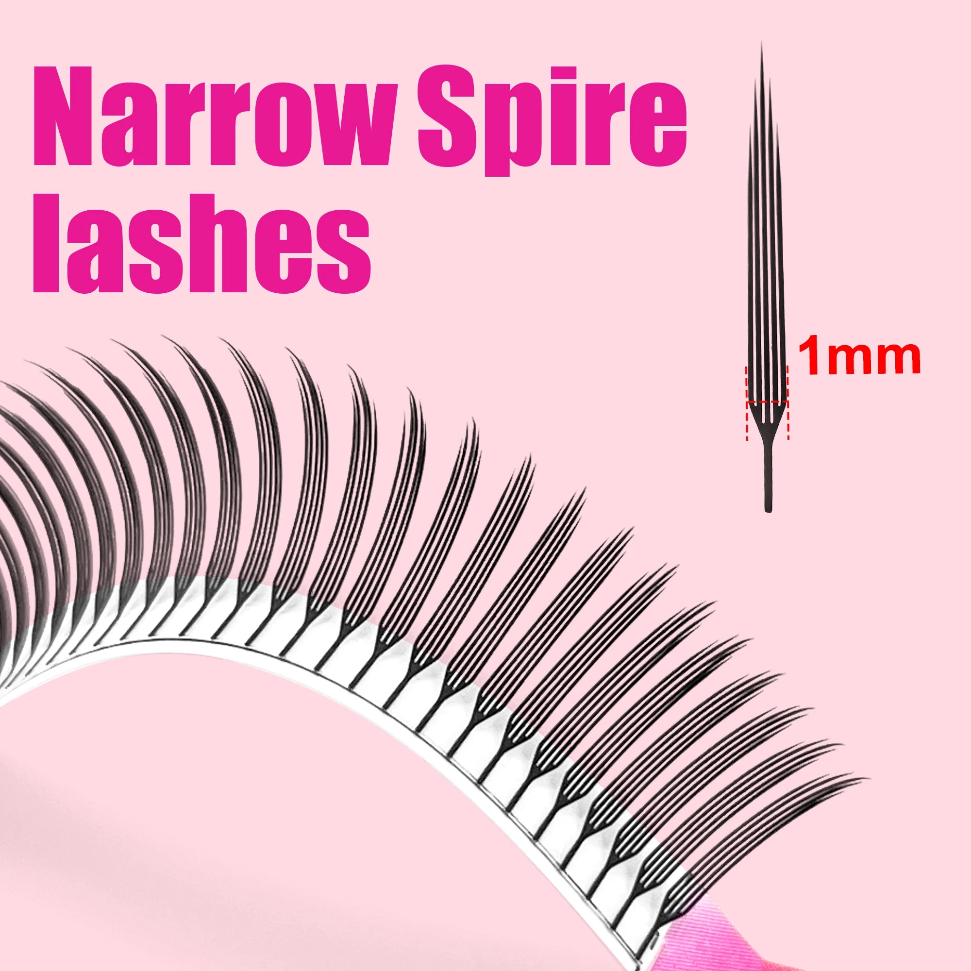 LAKANAKU Narrow Spire Eyelashes Extension Anime Lashes Spire Clusters Manga Style Feather Lightweight Premade Fans Extension