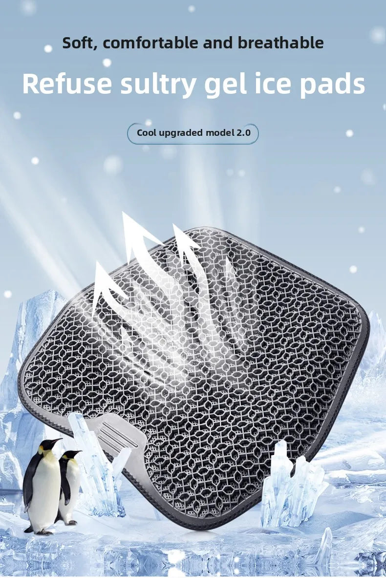 Honeycomb Design Gel Cushion Breathable, Soft and Easy to Clean Provides Comfortable Support Elastic Gel Car Seat Cushion