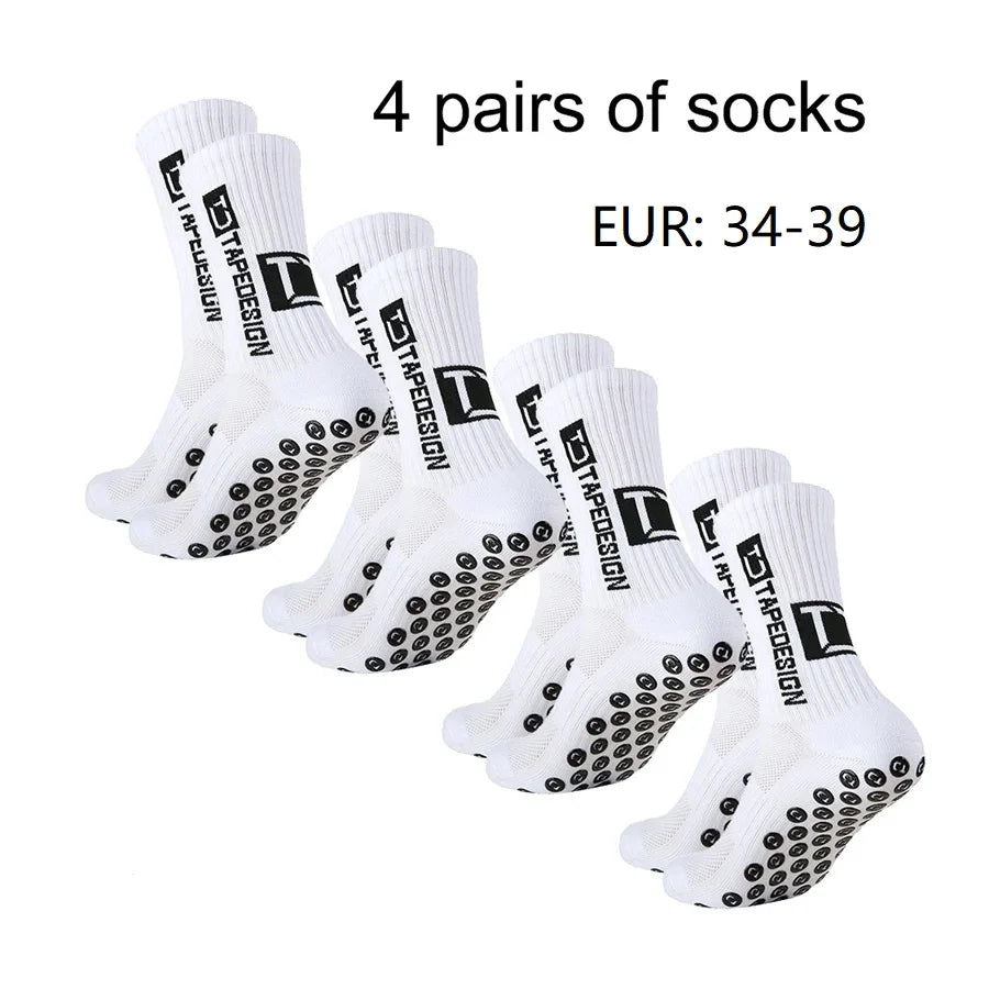 1/4/6 parirs of size 36-40 Children's and Women TC mid tube glued football non slip socks for sports training and competition