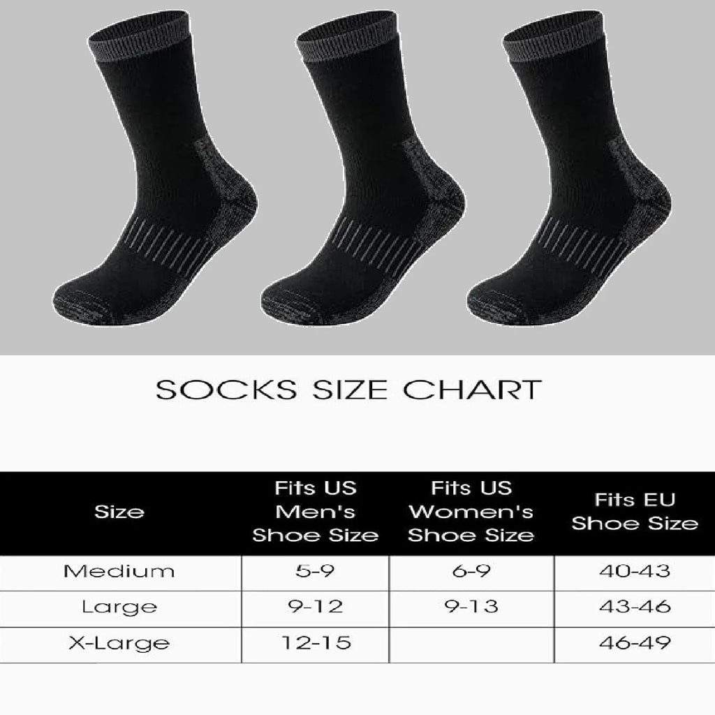 Merino Wool Thermal Socks, Suitable for Both Men and Women, 3 Pairs of Fully Cushioned Winter Boot Socks, Suitable for Hiking and Working in Cold Weather