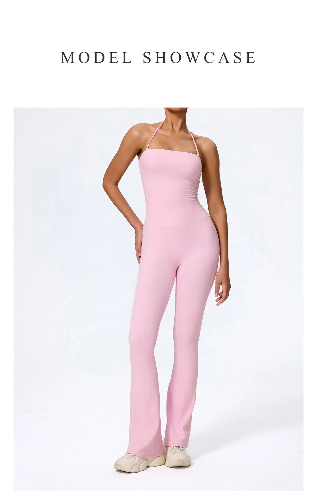 New Summer Women Sleeveless Yoga Jumpsuit Female Gym Flared Overalls Neck-hanging Backless Sportswear Sport Outfit For Woman