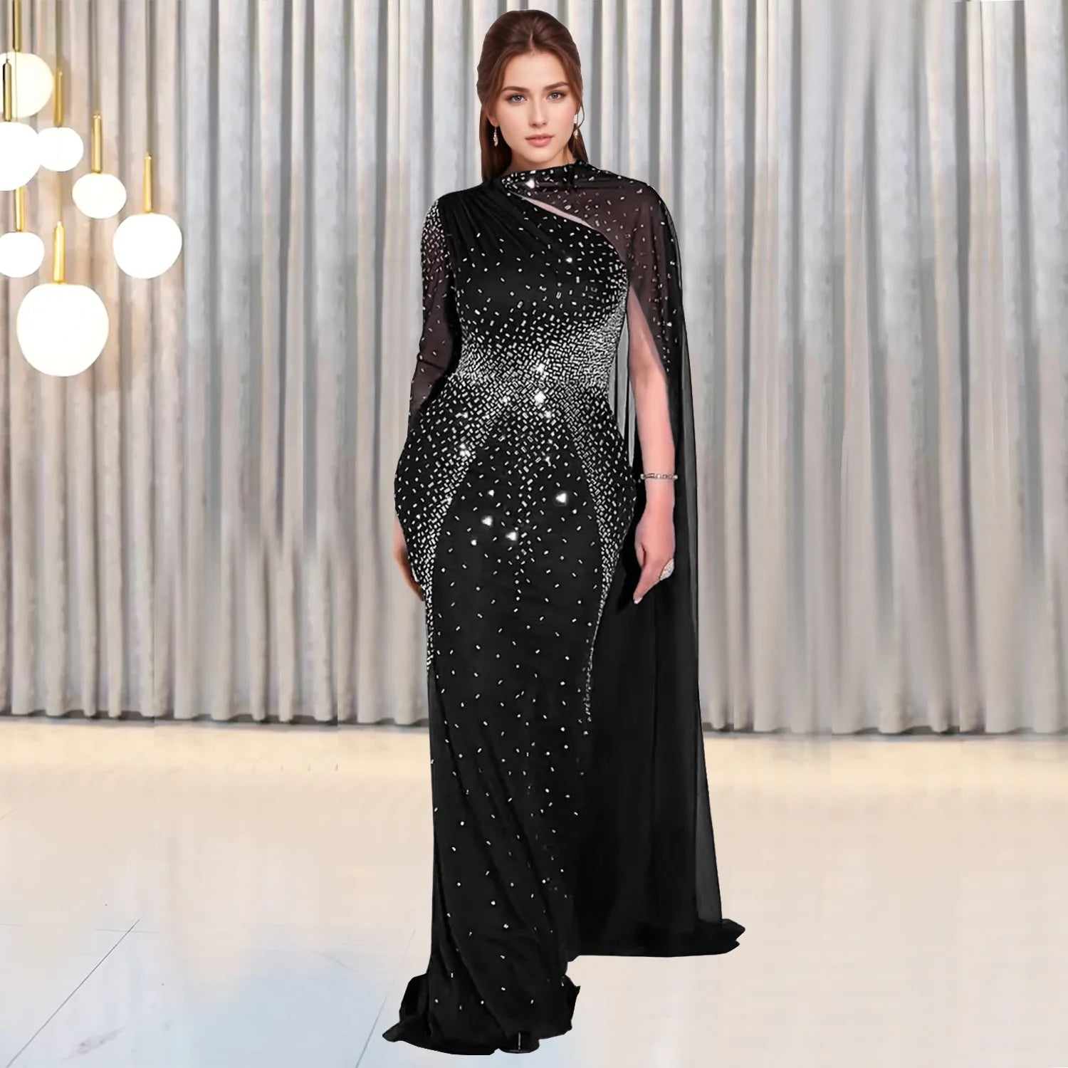 African Dresses For Women 2025 New Elegant Africa Clothing Turkey Wedding Party Long Dress Luxury rhinestone party dress Outfits