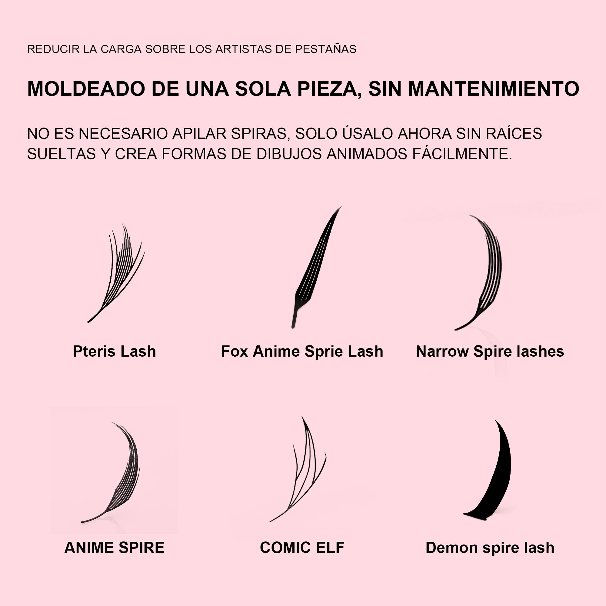 LAKANAKU Narrow Spire Eyelashes Extension Anime Lashes Spire Clusters Manga Style Feather Lightweight Premade Fans Extension