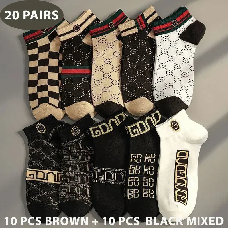 10/20 pcs Men's Thin Breathable Low-Cut Socks - Anti-Odor, Moisture-Wicking, Lightweight, Comfortable & Versatile for Daily Wear