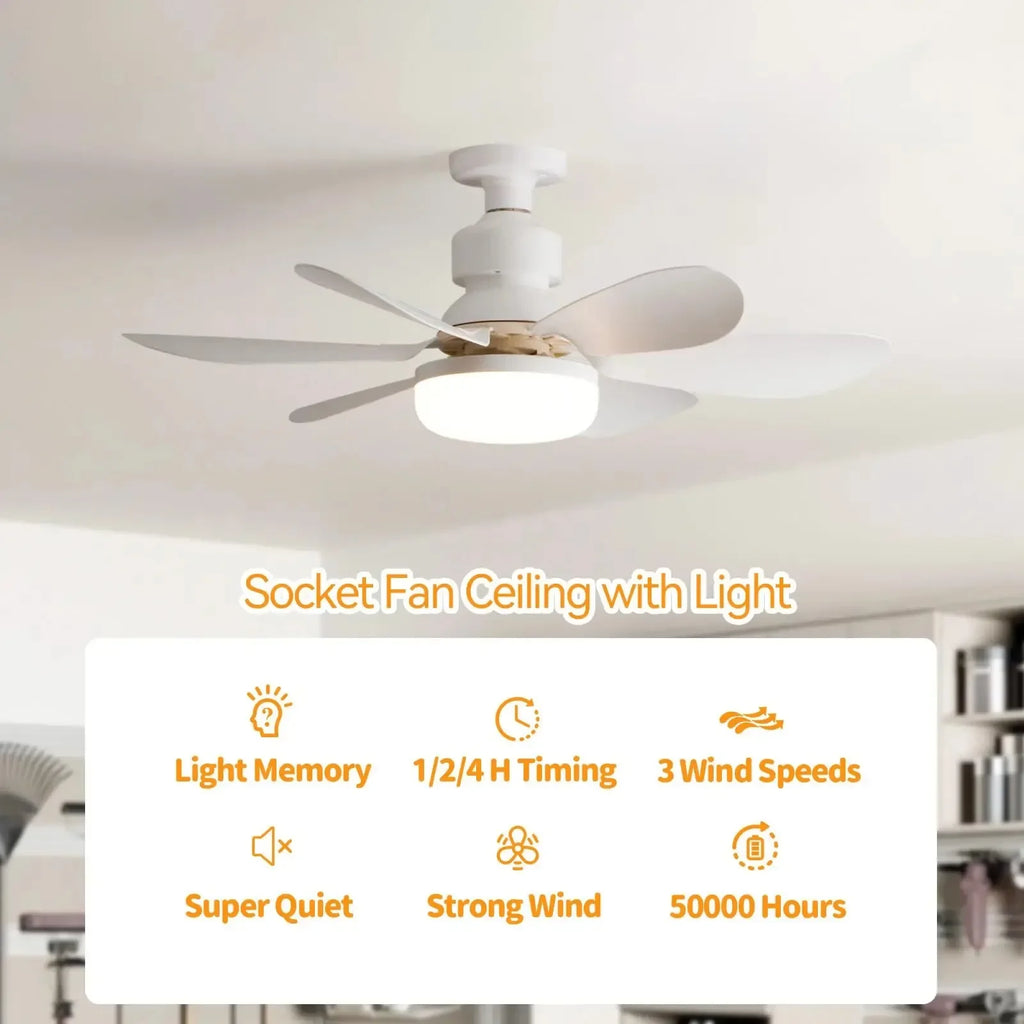 30W Ceiling Fan Light E27 with Remote LED Dimming Function Suitable for Living Room Study and Home use 85-265V