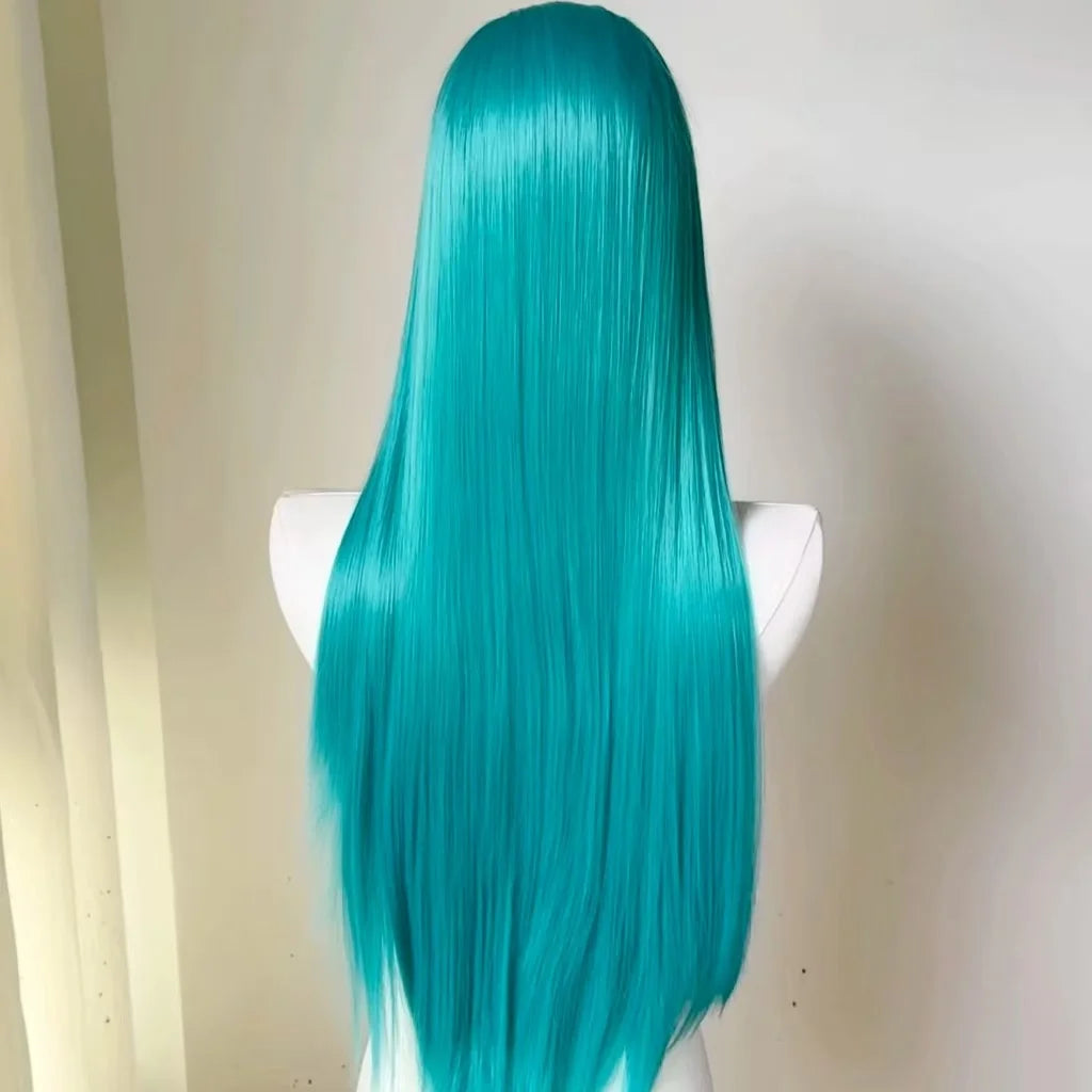 Ashely Platinum Blonde Wig 26inch 13x4 Lace Front Wig Long Straight Synthetic Lace Wigs High temperature Fibers for Cosplay