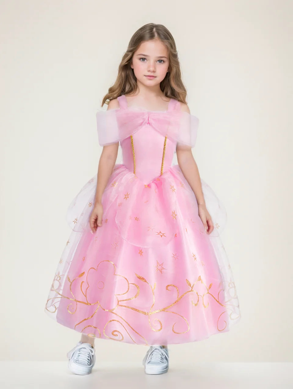 Little Girls Children Sleeveless Pink Dresses Children Summer Clothing Kids Princess Carnival Christmas Luxury Cosplay Dresses