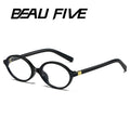 2025 BEAU FIVE New Women's Retro High-End Oval Frame Photochromic Glasses - Slimming and Suitable for Natural Looks F102