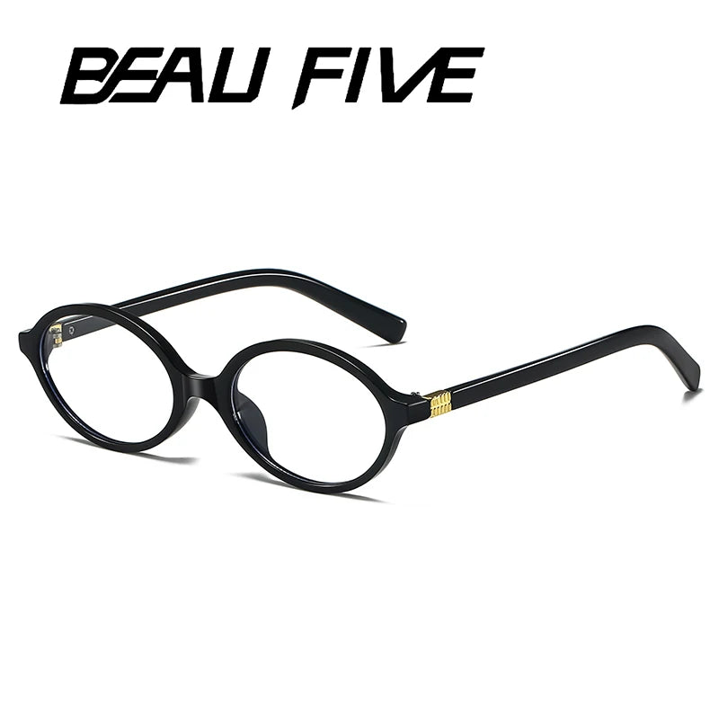 2025 BEAU FIVE New Women's Retro High-End Oval Frame Photochromic Glasses - Slimming and Suitable for Natural Looks F102