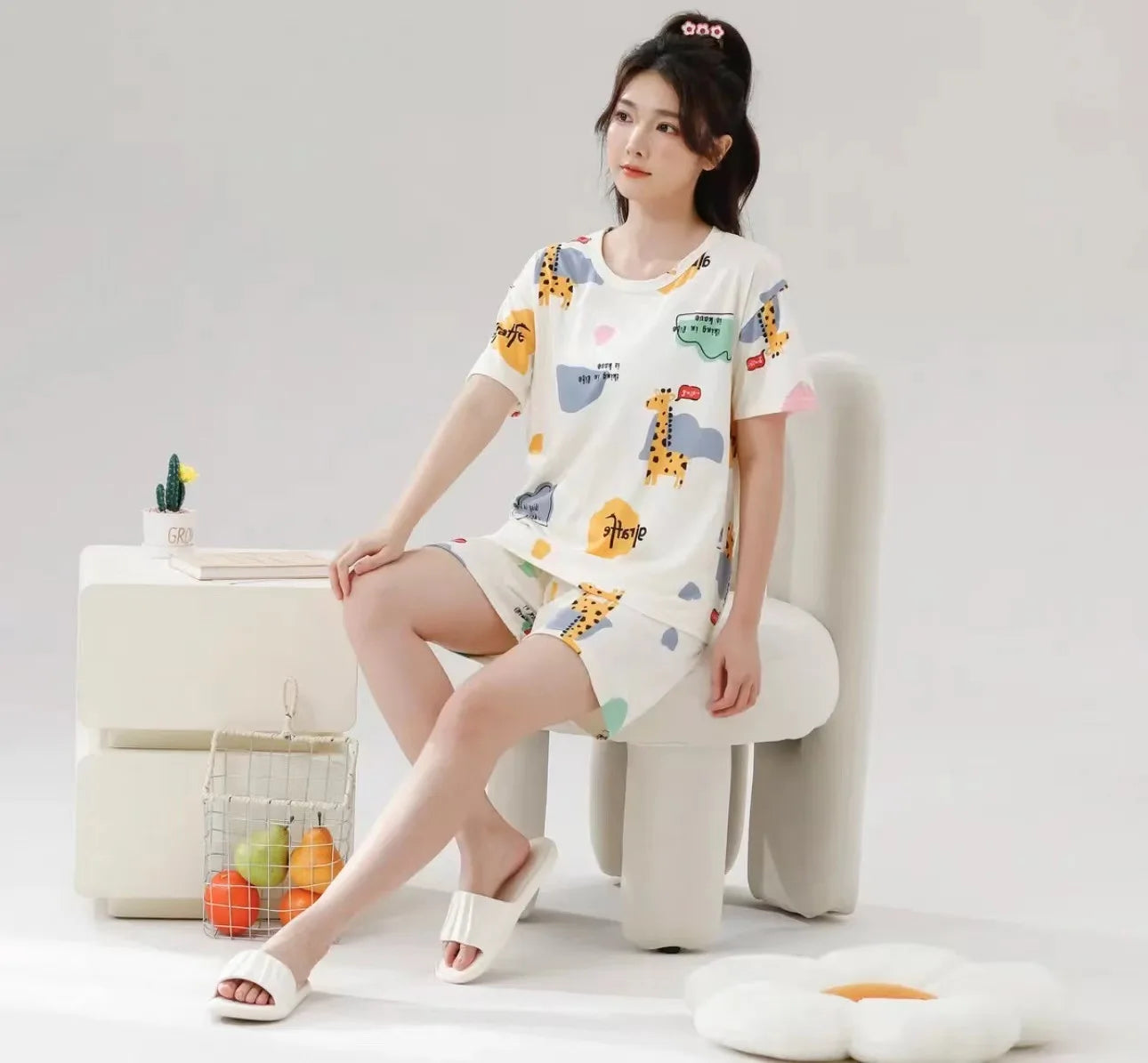 Sleepwear Set Women Short Pajamas for Women Women's Summer Pajamas Pajama Sets Pijama Woman Home Wear Panties Sleep Lounge