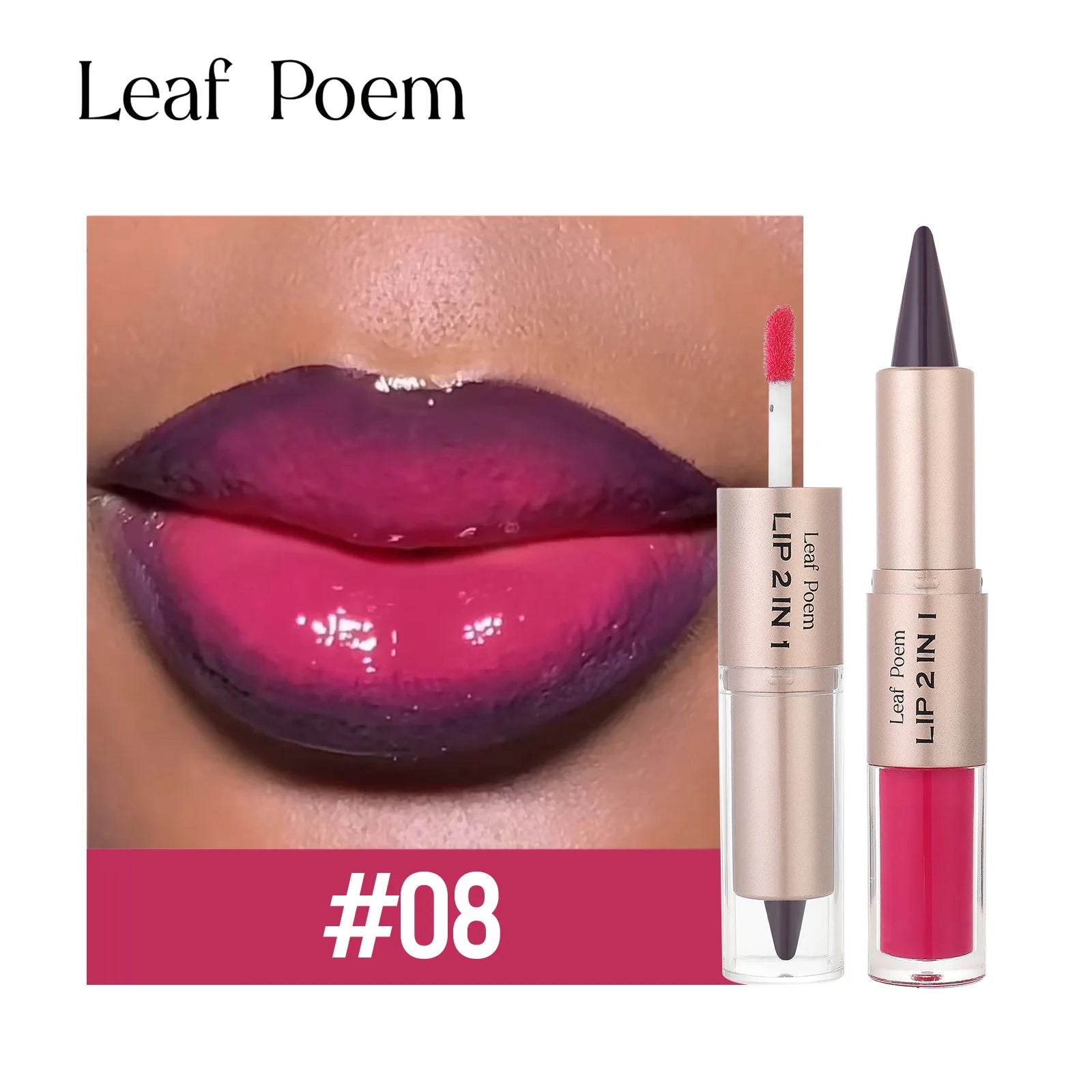 Black Brown Tapered Lip Liner Contour Pencil Double Head Mirror Plumping Lip Glaze Crystal Gloss Sexy Red Lips Tint Makeup New