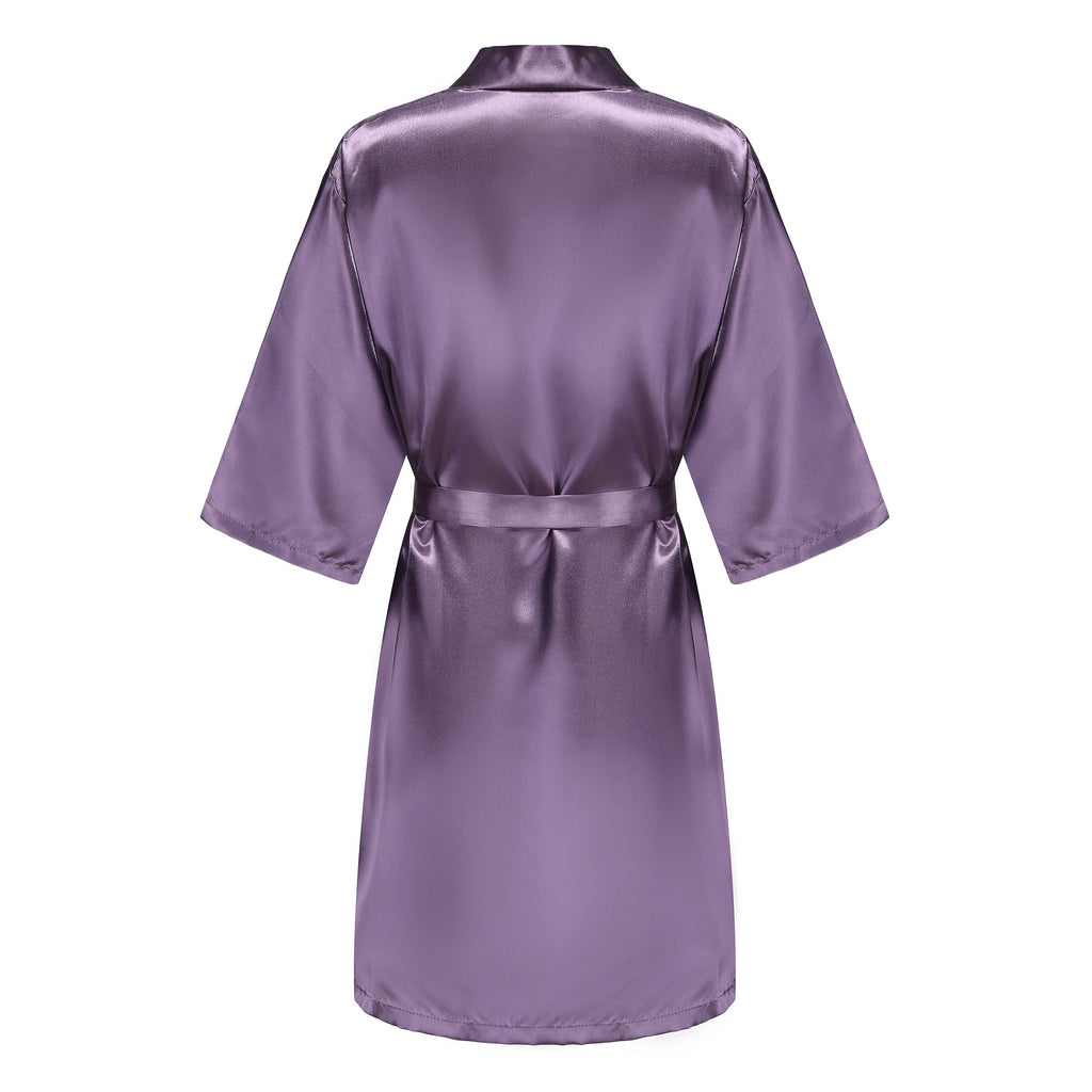 New Bathrobe Bride Satin-Silk Robe Women Bridal Party Sister Team Mother Shower Gift Bridesmaid Wedding Short Robes YE7883