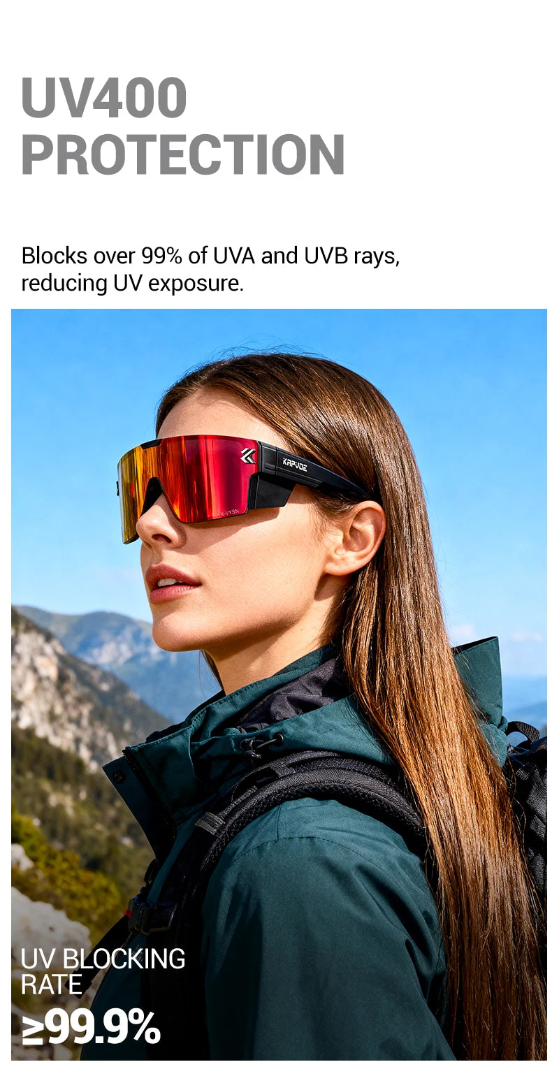 Kapvoe 2026 Hiking Eyewear Cycling Glasses Polarized MTB Bike Sunglasses UV400 Lenses Men Women Sunglasses Protective Glasses