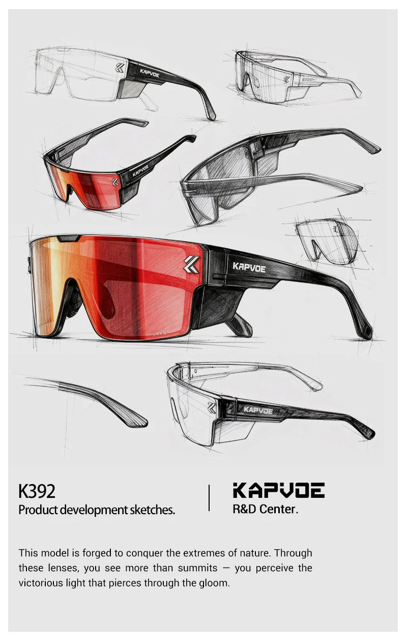 Kapvoe 2026 Hiking Eyewear Cycling Glasses Polarized MTB Bike Sunglasses UV400 Lenses Men Women Sunglasses Protective Glasses