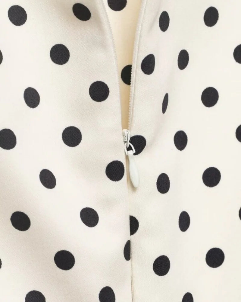 Cut Out Front Bow Tie Mini Dress, Women's Polka Dot Short Sleeve Bodycon Dress, Spring Summer Sexy Fashion Party Dress
