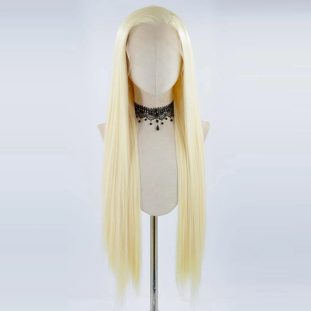 Charisma Synthetic Lace Front Wig Long Silky Straight Hair Heat Resistant Hair Synthetic Wigs For Women Ginger Blonde Wig