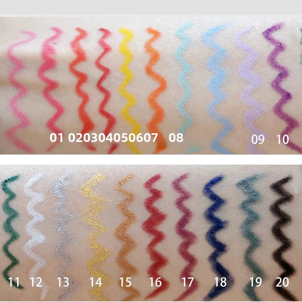 Waterproof Creamy Eyeliner Pencil Set Long Lasting Smooth Gel Professional Eye Makeup Vibrant Colors Kit
