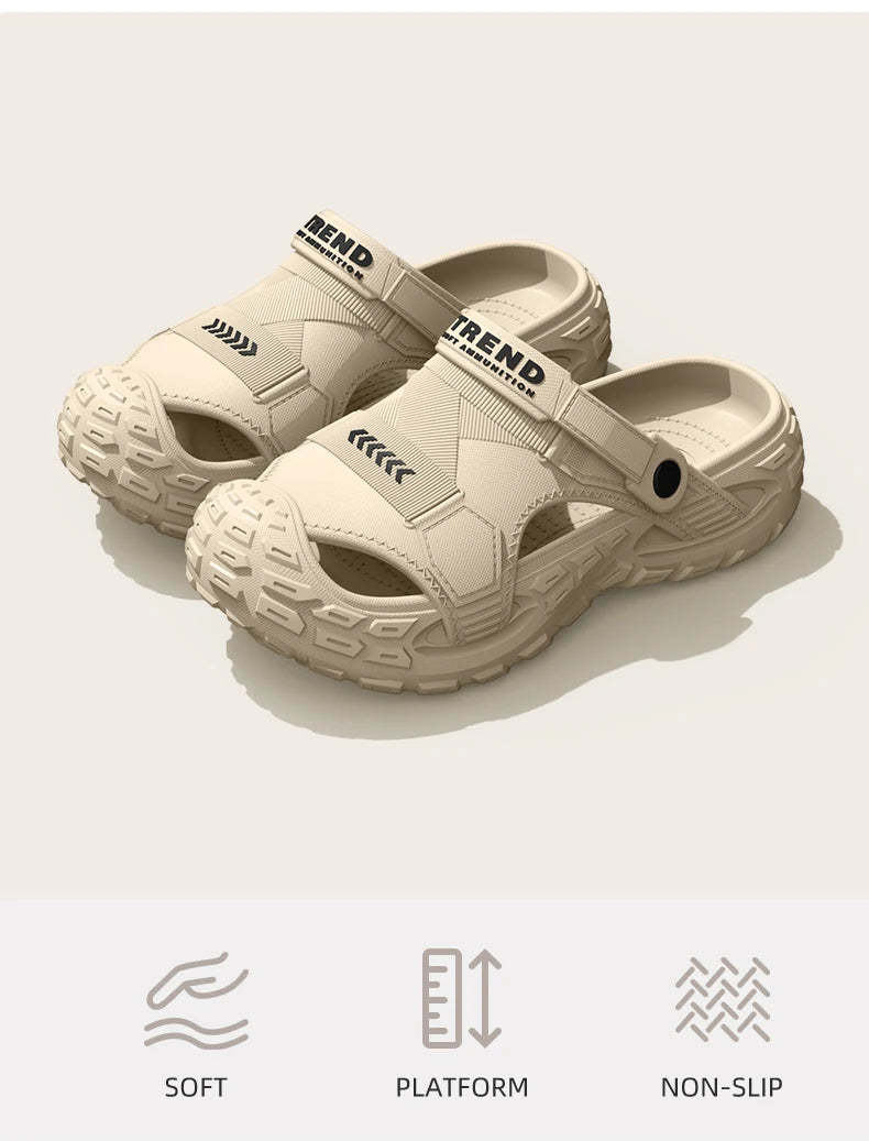 EVA Men's Outdoor Summer Wearable Clog Shoes Anti-Slip Breathable Odor-Resistant Slip-Resistant Sandals