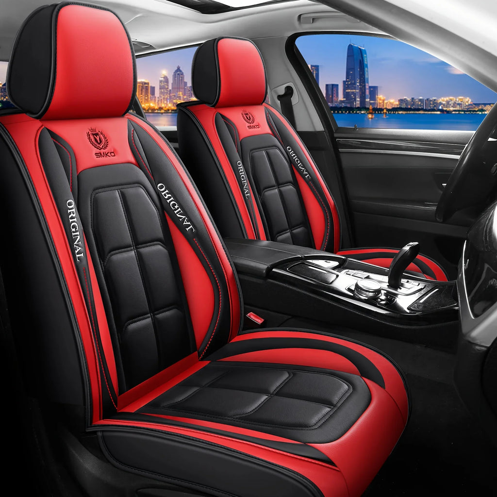 All inclusive seat cover, full leather car seat cushion, single seat driver and passenger seat cover, all season universal pad