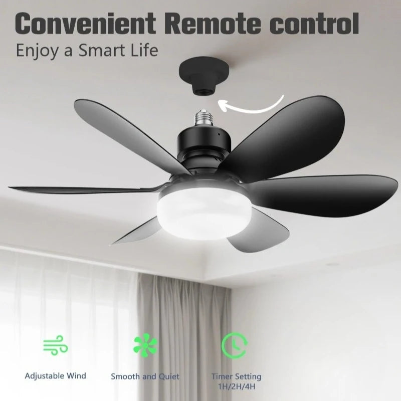30W Ceiling Fan Light E27 with Remote LED Dimming Function Suitable for Living Room Study and Home use 85-265V