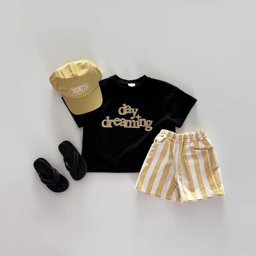 K2630 Korean Style Soft Casual Fashionable Short Pants for Boys And Girls Cute And Trendy Children's Clothing New 2025 Model
