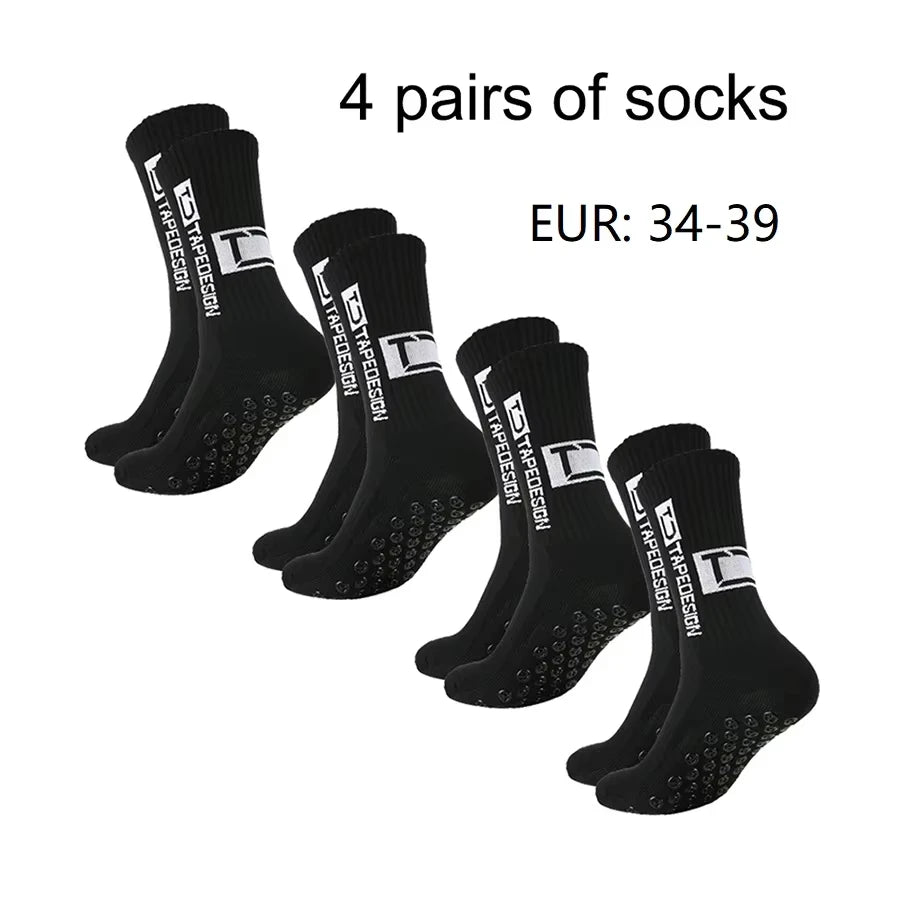 1/4/6 parirs of size 36-40 Children's and Women TC mid tube glued football non slip socks for sports training and competition