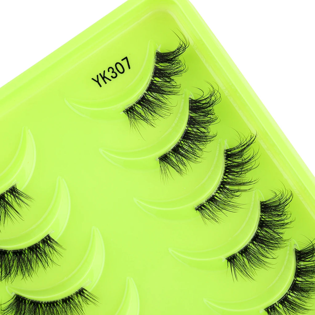 New Half Eyelashes 3/10Pairs Half Lashes Natural 3D Cat Eye Lashes Clear Stem False Eyelash Extension Makeup Faux Cils maquiagem