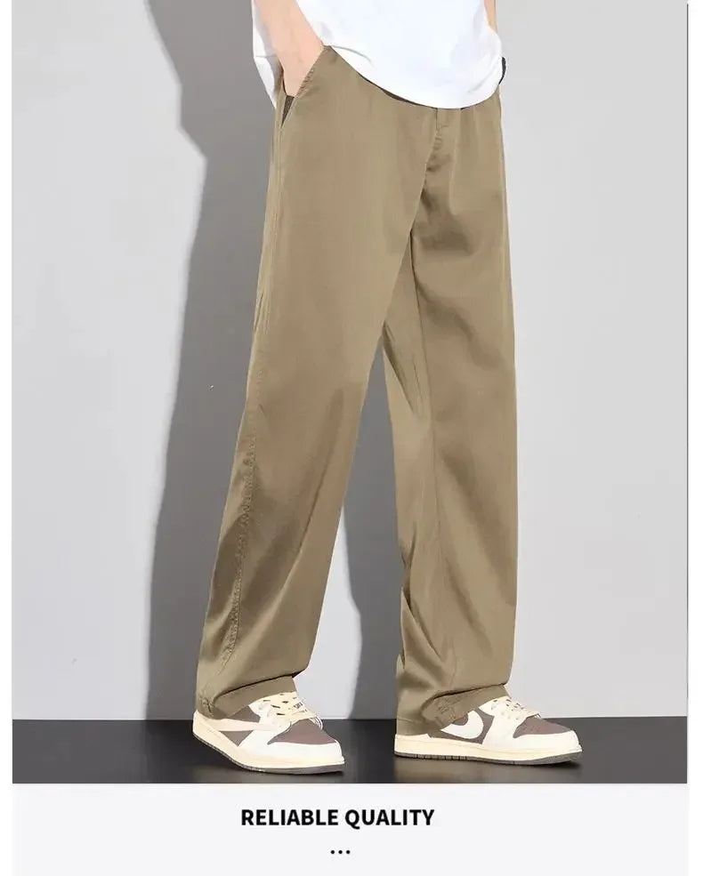 2026 Thin Summer New Men's Soft Lyocell Casual Pants Comfortable Fashion Solid Color Simple Male Trousers Brand Clothing