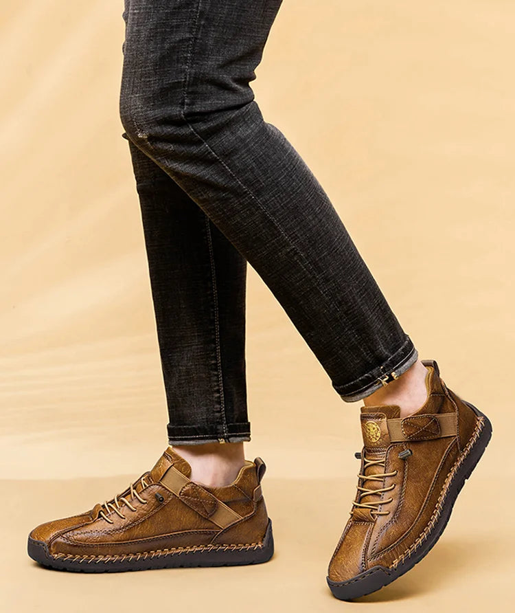 CLOHOO Handmade Men's High-Top Sport Casual Boots Breathable Outdoor Wear with Extended Size Options Classic Ankle Boots