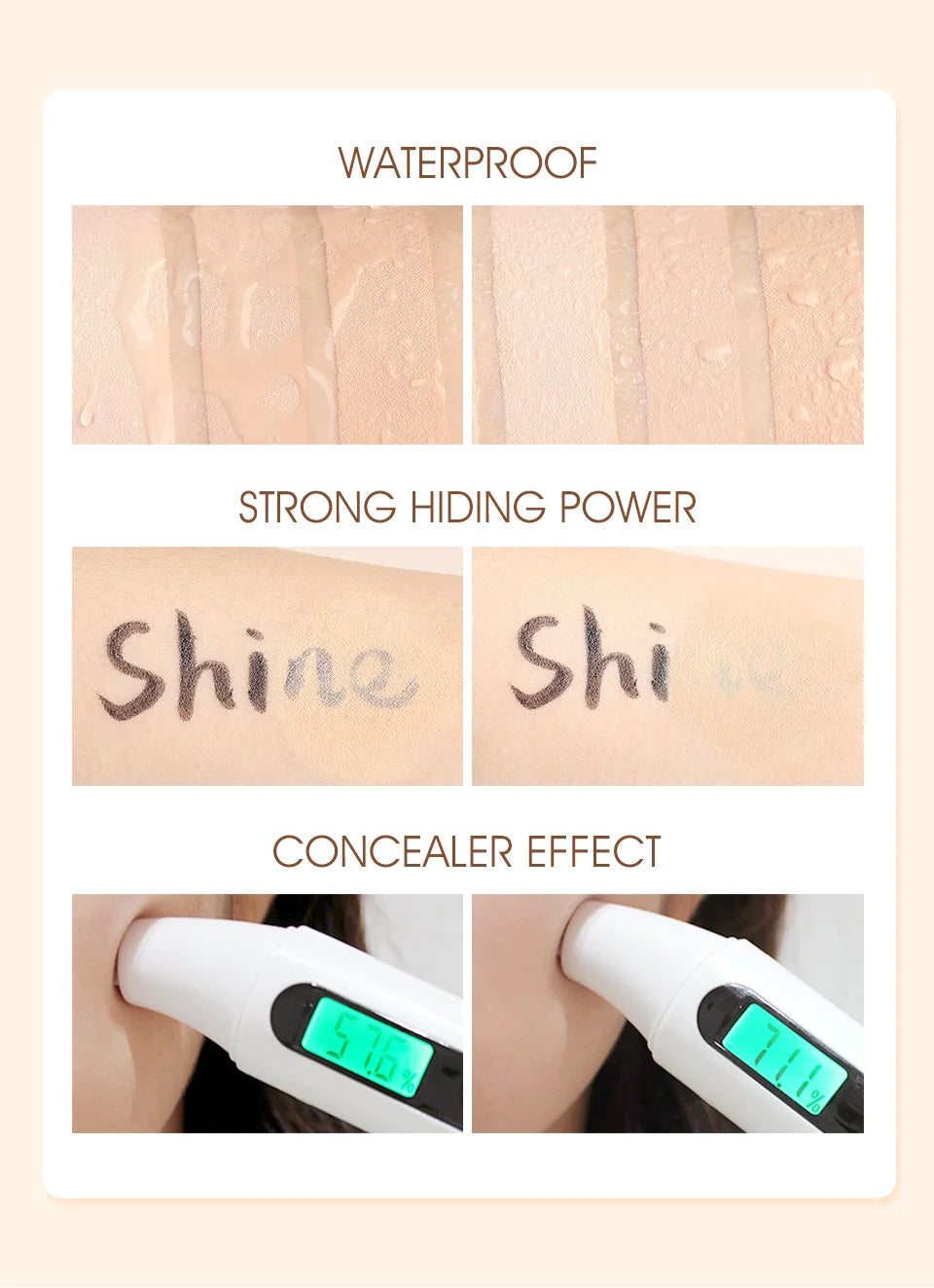 O.TWO.O Cushion Foundation 3 Colors Air Cushion BB Cream Full Coverage Breatheable Concealer Waterproof Face Foundation