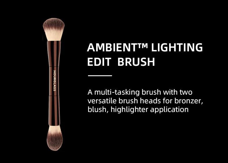 HOURGLASS Vegan brush travel brush set includes 7 brushes for the eye and face with a bag gift box packaging