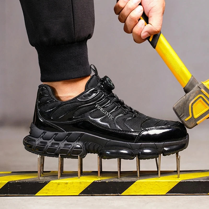 Men's Rotary Button Safety Shoes Anti-Impact Anti-Piercing Indestructible Work Shoes Fashionable Comfortable Safety Sneakers for