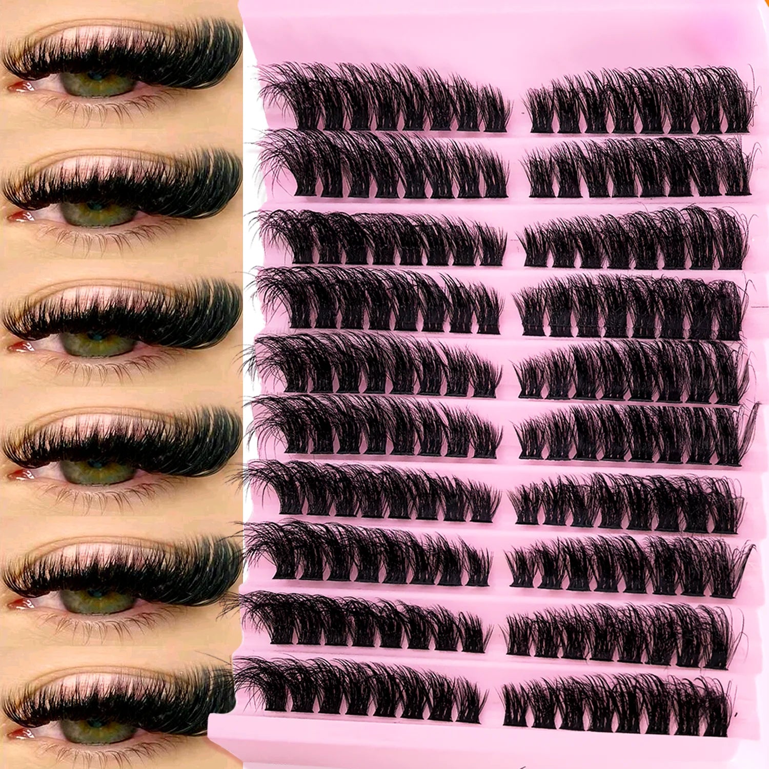 Individual Lashes 8-16mm 160pcs Cluster Lashes Natural Look Mixed Tray DIY Eyelash Extension Volume Lash Clusters Eyelashes