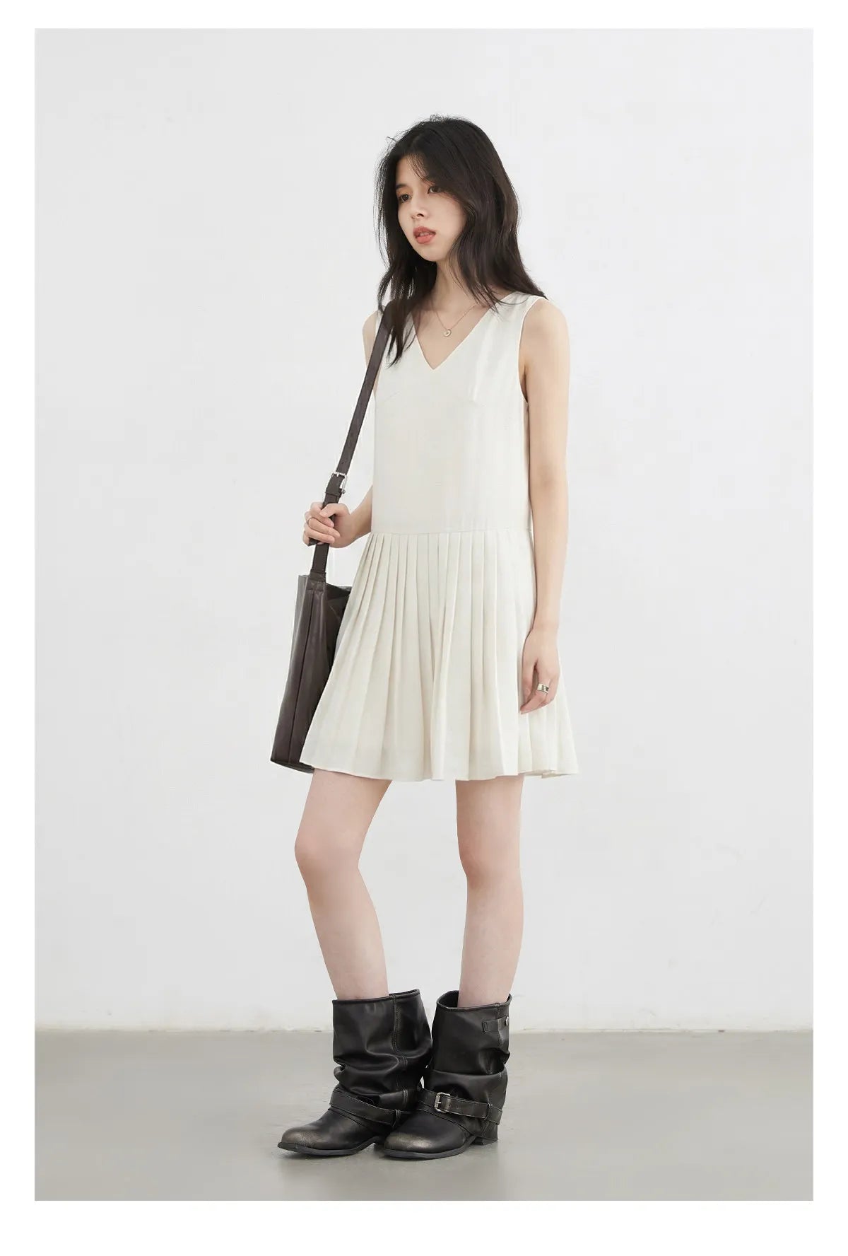 CHIC VEN Fashion Women Dresses Solid A Line Loose Casual V-neck Sleeveless Female Dress Mid-length Spring Summer 2026