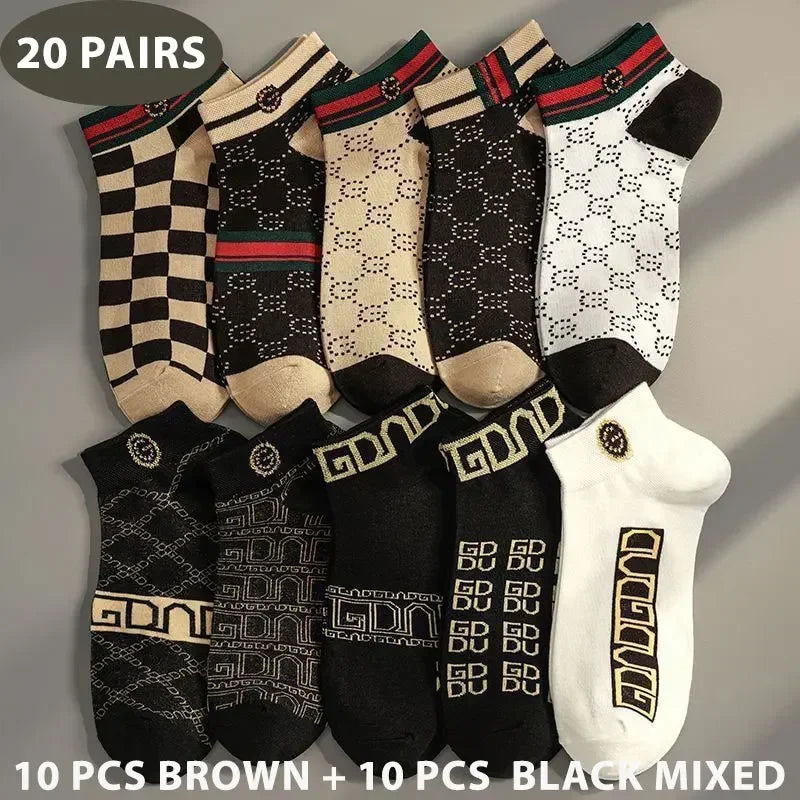 10/20 pcs Men's Thin Breathable Low-Cut Socks - Anti-Odor, Moisture-Wicking, Lightweight, Comfortable & Versatile for Daily Wear
