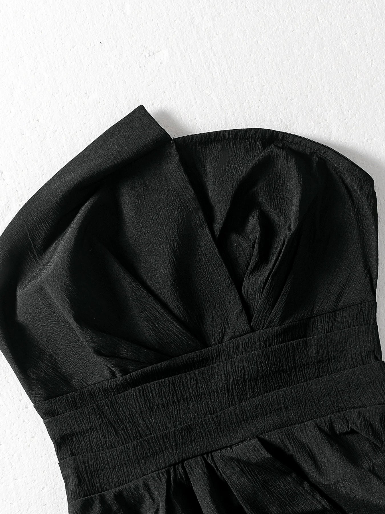 Elegant Peplum Strapless Top, Belted Wrap Waist Blouse for Vacation & Commute