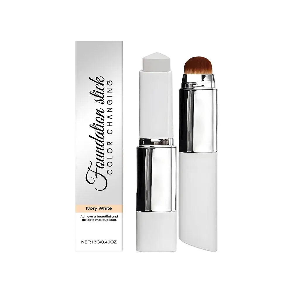 Lightweight Korean Changing Foundation Stick Hydrating Non-Sticky 20H Long-Wear Brightening Built-in Brush for All Skin Types