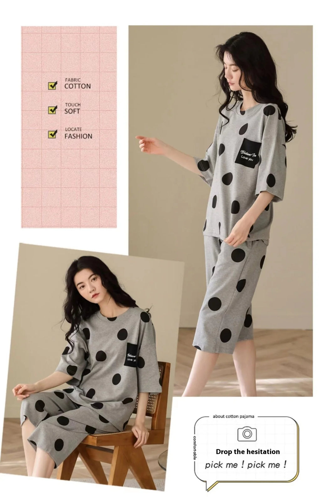 Women Pajamas Sets Plus Size Summer Silk Sleepwear Ladies Thin Short-Sleeved Seven Pants O-Neck Casual Cat Home Wear Night Wear