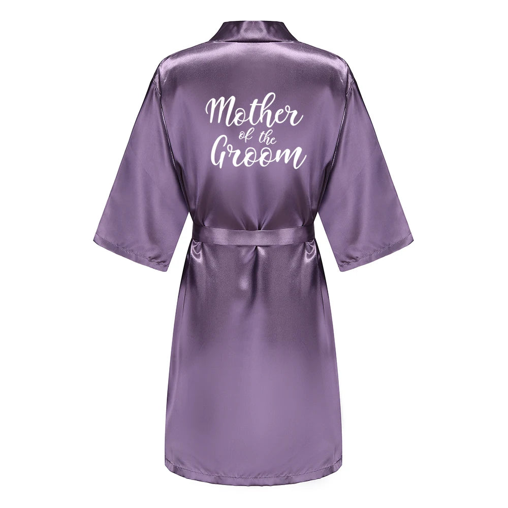 New Bathrobe Bride Satin-Silk Robe Women Bridal Party Sister Team Mother Shower Gift Bridesmaid Wedding Short Robes YE7883